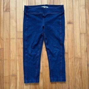 DIANE von FURSTENBERG Dark Wash Denim Capri Leggings Women's Size 8 Stretch